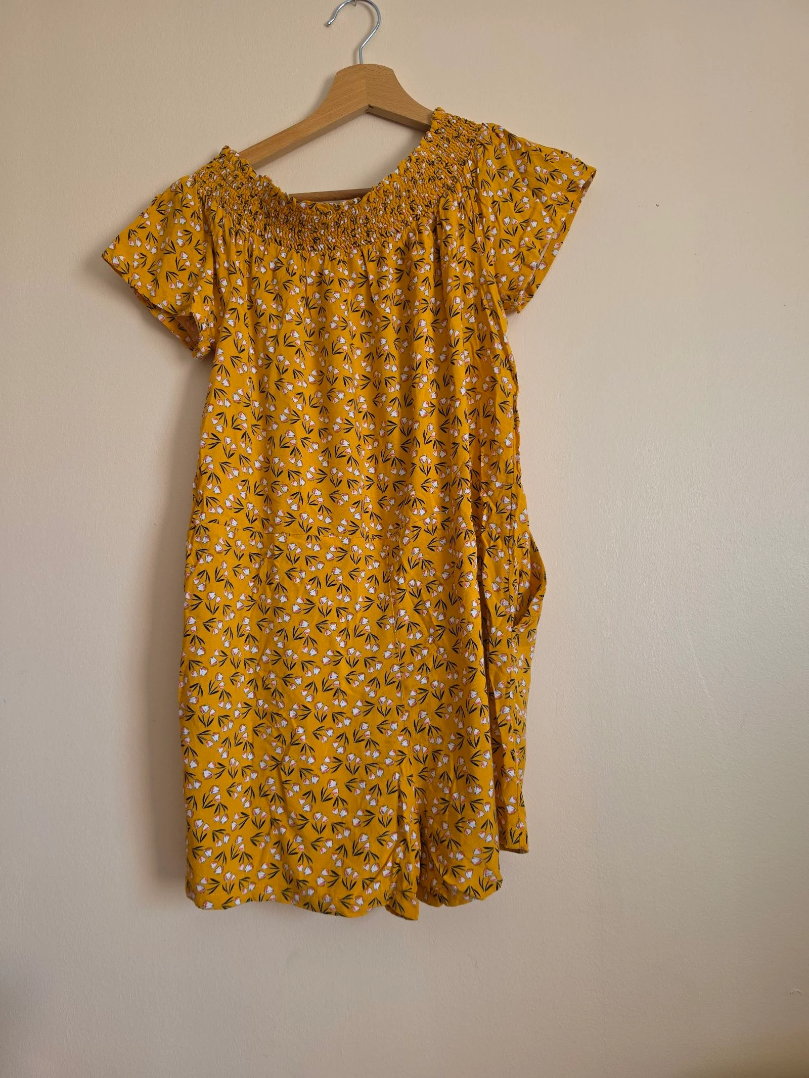Combi-short fleuri Kiabi - Jaune moutarde - Taille 34 (XS) – photo 2